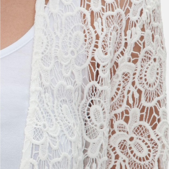 Gimmicks BKE long lace FRINGE kimono duster Large L - Picture 4 of 12